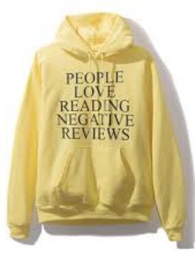 Anti Social Social Club Yellow Hoodie People Love Reading Negative Reviews Sz S